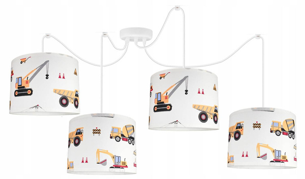 Lampa wisząca do pokoju chłopca Koparki 4 Pająk 