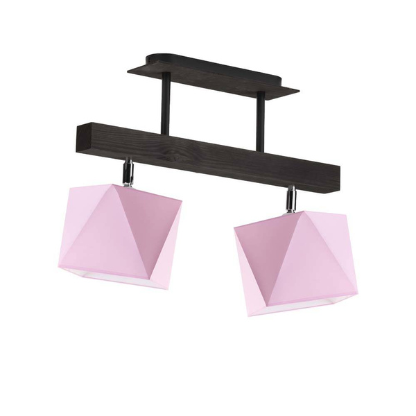 Lampa sufitowa do pokoju dziewczynki różowe abażury Zaczarowany Diamencik 2xE27