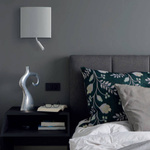 Kinkiet do sypialni BORDE I E27 40W 30cm tkanina | biały