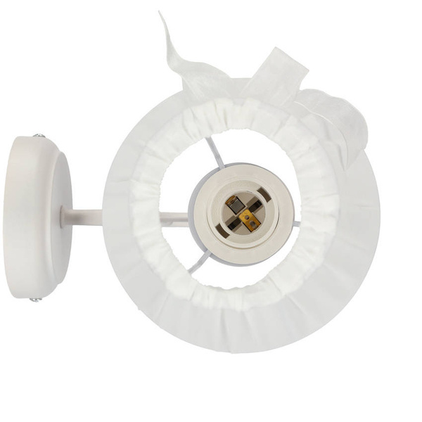 Kinkiet ścienny biały abażur z organzy 40W E27 Zefir Candellux 21-73785