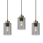 Lampa wisząca CHIC, MLP8384, czarny/złoty/dymiony, 3x60W E27