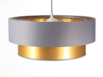 Lampa szaro-złota podwójna walec średnica 50 cm 