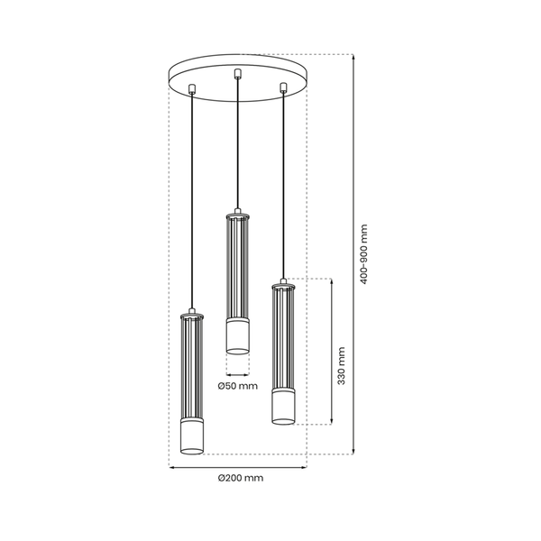 Lampa wisząca ESTILO, MLP8411, czarny/złoty, 3x40W GU10