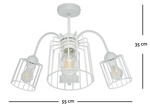 SUFITOWA LAMPA ARCANA 3 SZARA TUBA