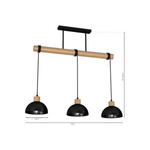 Lampa wisząca ERIK, MLP7226, czarny/drewno, 3x60W E27