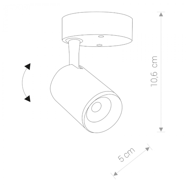Lampa reflektor IRIS LED BLACK 7W  Biały CIEPŁY