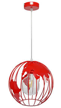 Lampa sufitowa do pokoju dziecka czerwona 1-punktowa Globus 1XE27 Led