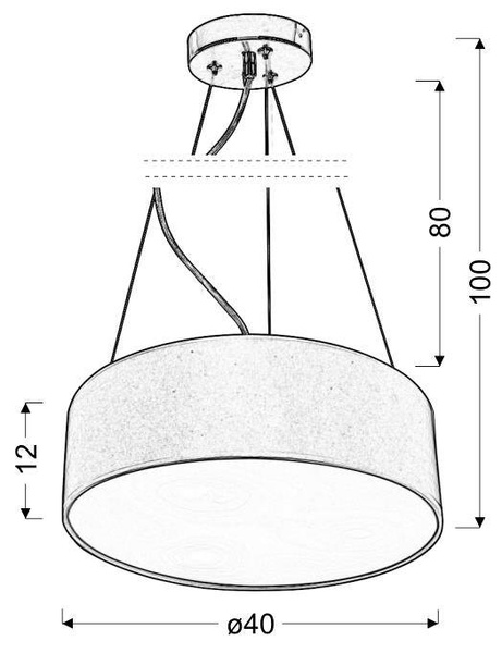 Lampa wisząca okrągła kremowa 40cm regulowana 3x40W Kioto Candellux 31-67739