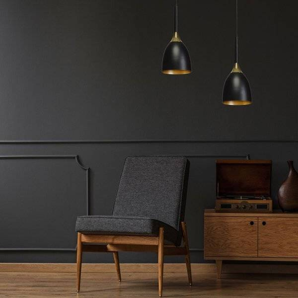 Nowoczesna lampa wisząca CLARK BLACK/GOLD 1xE27 MLP6221