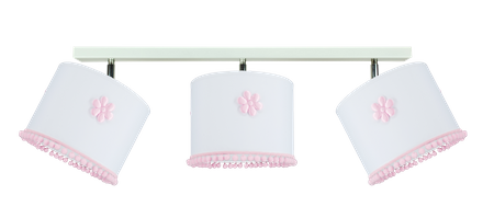 Lampa sufitowa do pokoju dziewczynki biało-różowa Pompony Listwa 3