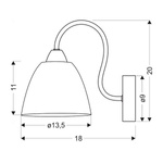 Kinkiet chromowy biały klosz z paskiem 40W E14 Elf Candellux 21-72566