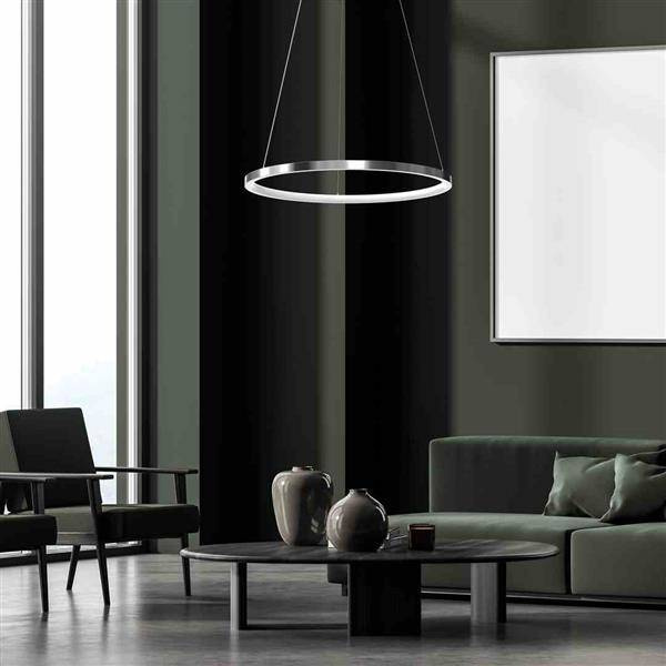 Nowoczesna lampa wisząca ROTONDA CHROME 27W LED 50 cm | Chrom