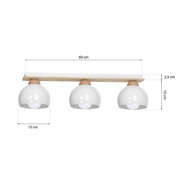 Lampa sufitowa nowoczesna DAMA biały szer. 64cm