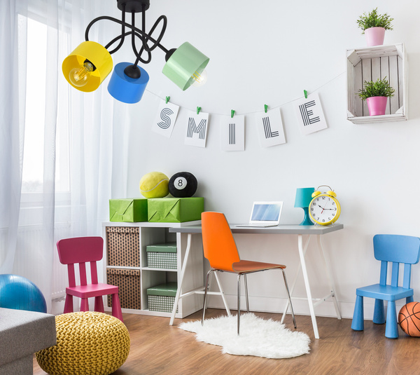 Lampa sufitowa do pokoju dziecka kolorowa Zaczarowany Kubeczek 3xE27 Led 