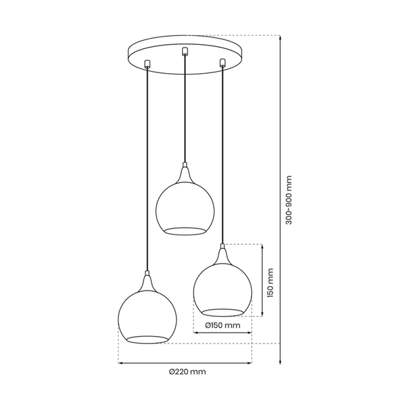 Lampa wisząca MONTE SILVER, MLP8323, srebrna, 3x60W E27