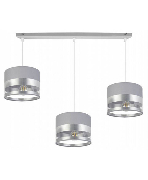 Elegancka Lampa Wisząca ze Srebrzystymi Detalami na Abażurach