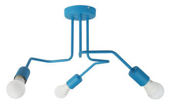 Lampa sufitowa do pokoju dziecka turkusowa w stylu loft Vanessa 3xE27