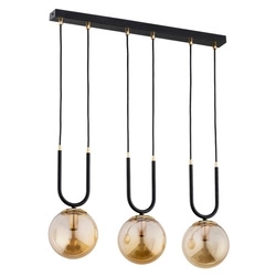 Lampa wisząca ALFA GEMMA MIX 150 CZARNO-ZŁOTA 3xE14 60cm | 62359