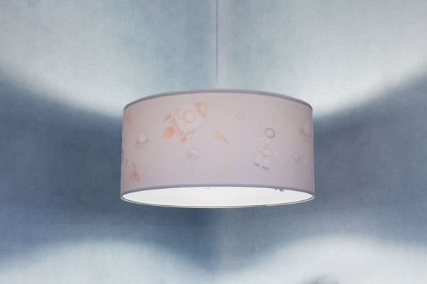 Lampa sufitowa do pokoju chłopca Rakiety w Kosmosie Welur 30 cm