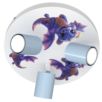 Lampa sufitowa do pokoju chłopca Smoki GU10