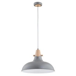 Lampa wisząca ALFA SOLO SREBRNA 1xE27 40cm | 61269