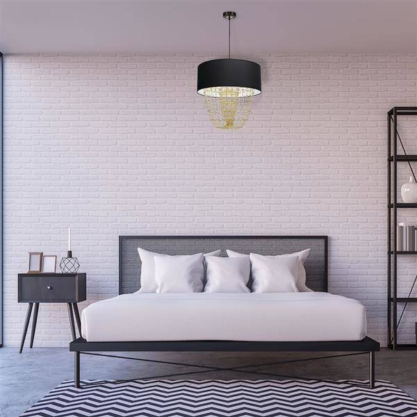 Nowoczesna lampa wisząca ALMERIA BLACK/GOLD 1xE27 MLP6442