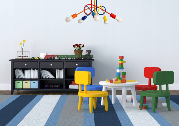 Żyrandol do pokoju dziecka kolorowy Mondo 5 Mix2 Loft