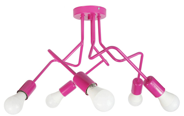 Lampa sufitowa do pokoju dziewczynki różowa Luna 5