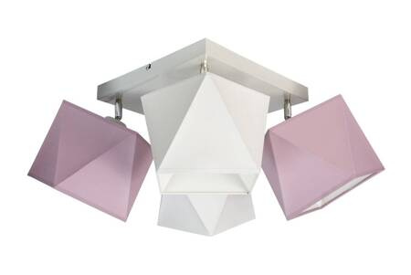 Lampa sufitowa do pokoju dziewczynki biało- różowa