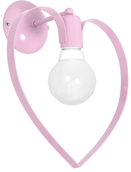 Lampa ścienna do pokoju dziewczynki  różowa  AMORE PINK 1xE27 