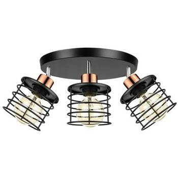 Lampa sufitowa czarna/złota talerz 3xE27 Glob 98-00392