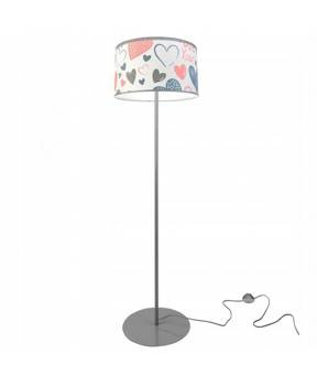 Lampa podłogowa do pokoju dziecięcego abażur w serca