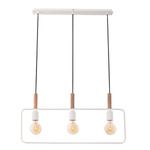 Lampa wisząca biała regulowana wysokość 3x60W E27 Frame 33-73532