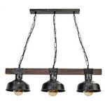 Lampa wisząca FARO BLACK / WOOD 3xE27 60W MLP6243 