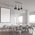 Nowoczesna lampa wisząca listwa CLARK BLACK/GOLD 3xE27 MLP6222