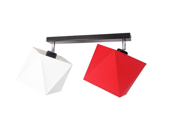 Lampa sufitowa dla dziecka czerwone abażury regulowana 2-punktowa Diament 2xE27 Led 