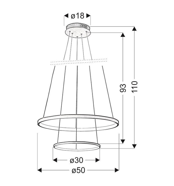 Lampa wisząca LED 40W okrągła 50cm 4000K LUNE 32-64752