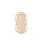 Lampa wisząca PUKET M śr. 26cm E27 | naturalne drewno/biały