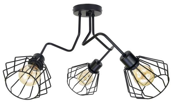 Lampa sufitowa młodzieżowa czarna Zyg Zag