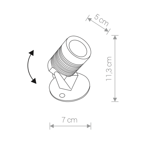 Słupek reflektorek zewnętrzny SPIKE LED czarny 11,3cm