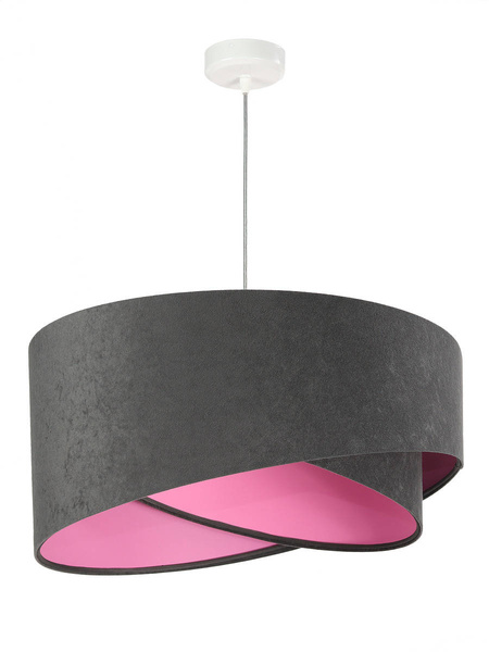 Lampa do pokoju dziewczynki grafitowo-różowa
