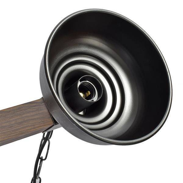 Lampa wisząca FARO BLACK / WOOD 2xE27 60W MLP6242