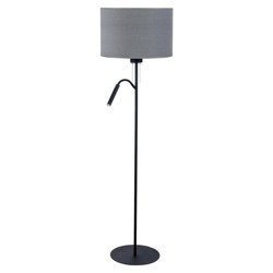 Lampa podłogowa z abażurem nowoczesna HOTEL PLUS szary śr. 47cm