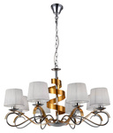 Lampa wisząca żyrandoł chrom/złoty 8x40W regulowany Denis Candellux 38-23469