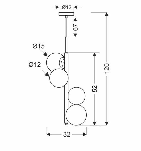 Lampa wisząca mosiądz biała 4xG9 Cordel 34-01559 