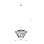 Lampa wisząca druciana zwis nowoczesna WAVE S złoty śr. 40cm