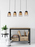 Lampa wisząca czarno-złota szkło 4xE27 Fresno