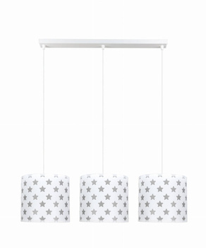 Biała lampa dla dziewczynki i chłopca abażury w szare gwiazdki