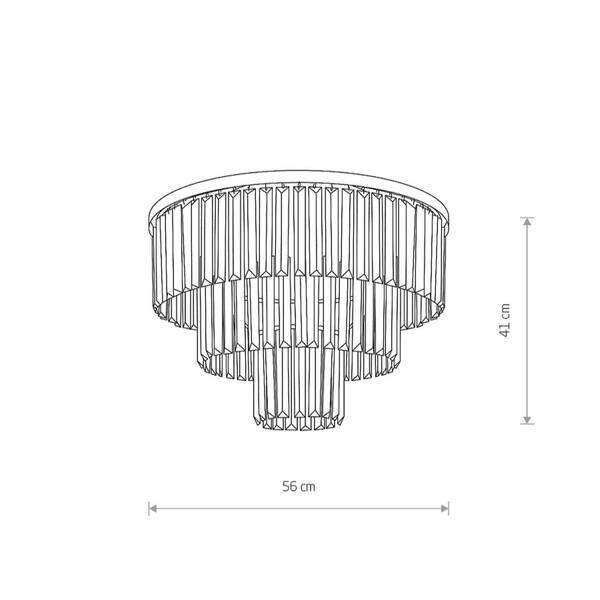 Luksusowy plafon kryształowy CRISTAL BLACK M 9x E14 40W | czarny