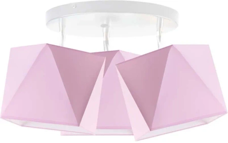 Lampa sufitowa do pokoju dziewczynki różowe abażury Tęczowy Diamencik